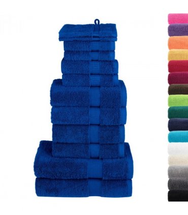 vidaXL 12 Piece Premium Towel Set SOLUND Blue 600 gsm