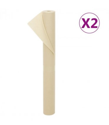 vidaXL Plant Fleece 2 Rolls 70 g/m² 10x1.6 m — Colour: Beige, Size: 10 x 1.6 m (70 g/m²)