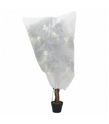 vidaXL Plant Fleece Covers with Drawstring 8 pcs 70 g/m² 0.8x0.8 m — Colour: white, Size: 0.8 x 0.8 m