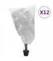 vidaXL Plant Fleece Covers with Drawstring 12 pcs 70 g/m² 0.8x0.8 m — Colour: white, Size: 0.8 x 0.8 m