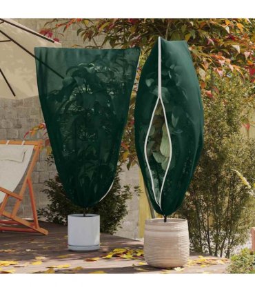 vidaXL Frost Protection Plant Fleece Covers 5 pcs Green 1.55 x 1 m — Size: 1 x 1.55 m