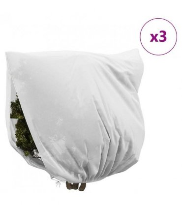 vidaXL Frost Protection Plant Fleece Covers 3 pcs White 2 x 2.36 m — Size: 2.36 x 2 m