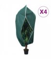vidaXL Plant Fleece Covers with Zip 4 pcs 70 g/m² 2.36x2 m — Colour: green, Size: 2.36 x 2 m
