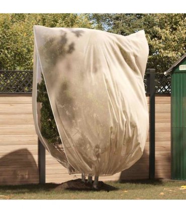 vidaXL Frost Protection Plant Fleece Covers Beige 2.4 x 2 m — Size: 2 x 2.4 m