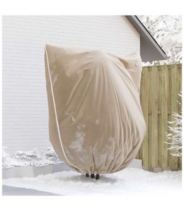vidaXL Frost Protection Plant Fleece Covers Beige 2.4 x 2 m — Size: 2 x 2.4 m