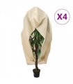 vidaXL Plant Fleece Covers with Zip 4 pcs 70 g/m² 2.36x2 m — Colour: beige, Size: 2.36 x 2 m