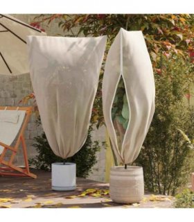 vidaXL Frost Protection Plant Fleece Covers 5 pcs Beige 1.8 x 1.2 m — Size: 1.2 x 1.8 m