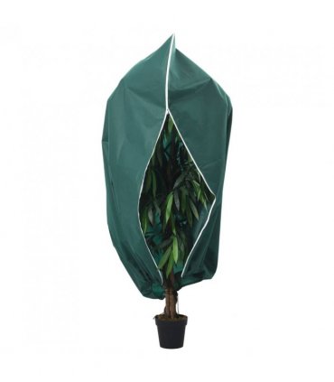 vidaXL Plant Fleece Covers with Zip 2 pcs 70 g/m² 1.2x1.8 m — Colour: green, Size: 1.2 x 1.8 m