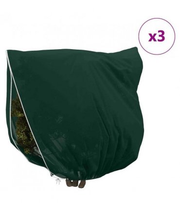 vidaXL Frost Protection Plant Fleece Covers 3 pcs Green 2.5 x 3.14 m — Size: 3.14 x 2.5 m