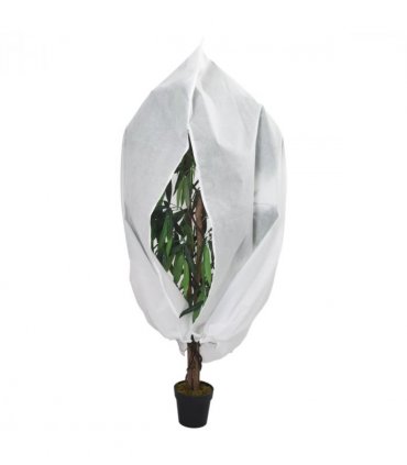 vidaXL Plant Fleece Cover with Zip 70 g/m² 3.14x2.5 m — Colour: white, Size: 3.14 x 2.5 m