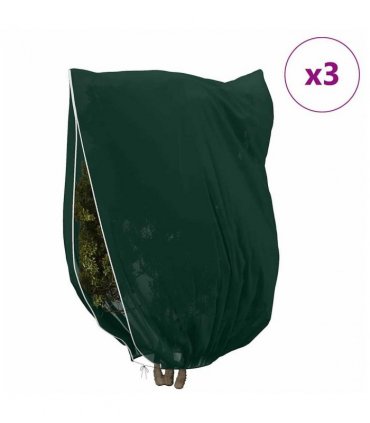 vidaXL Frost Protection Plant Fleece Covers 3 pcs Green 2.4 x 2 m — Size: 2 x 2.4 m