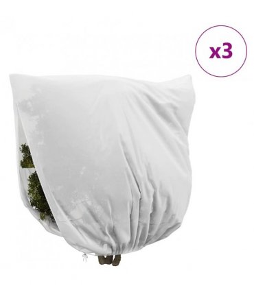 vidaXL Frost Protection Plant Fleece Covers 3 pcs White 3 x 3.93 m — Size: 3.93 x 3 m