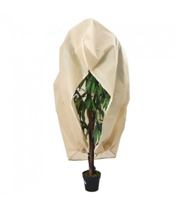 vidaXL Plant Fleece Covers with Zip 4 pcs 70 g/m² 3.93x3 m — Colour: beige, Size: 3.93 x 3 m