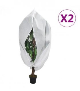 vidaXL Plant Fleece Covers with Zip 2 pcs 70 g/m² 1.2x1.8 m — Colour: white, Size: 1.2 x 1.8 m
