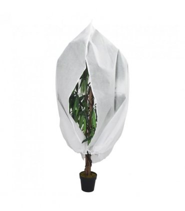 vidaXL Plant Fleece Covers with Zip 2 pcs 70 g/m² 1x1.55 m — Colour: white, Size: 1 x 1.55 m