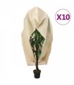 vidaXL Plant Fleece Covers with Zip 10 pcs 70 g/m² 2.36x2 m — Colour: beige, Size: 2.36 x 2 m