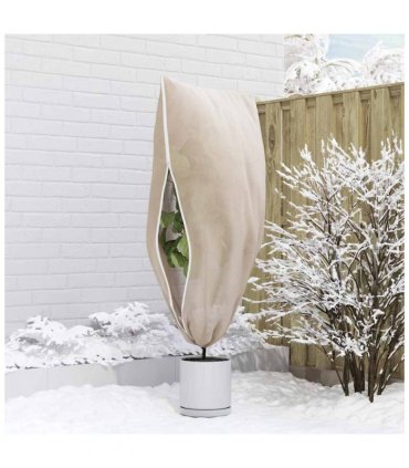 vidaXL Frost Protection Plant Fleece Covers 5 pcs Beige 1.55 x 1 m — Size: 1 x 1.55 m