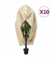 vidaXL Plant Fleece Covers with Zip 10 pcs 70 g/m² 1.2x1.8 m — Colour: beige, Size: 1.2 x 1.8 m