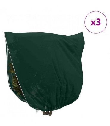 vidaXL Frost Protection Plant Fleece Covers 3 pcs Green 3.5 x 3.93 m — Size: 3.93 x 3.5 m