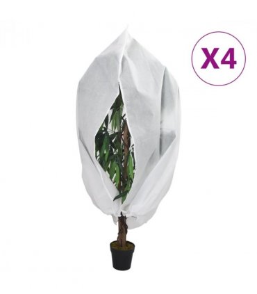 vidaXL Plant Fleece Covers with Zip 4 pcs 70 g/m² 3.93x3.5 m — Colour: white, Size: 3.93 x 3.5 m