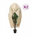 vidaXL Plant Fleece Covers with Zip 2 pcs 70 g/m² 3.14x2.5 m — Colour: beige, Size: 3.14 x 2.5 m