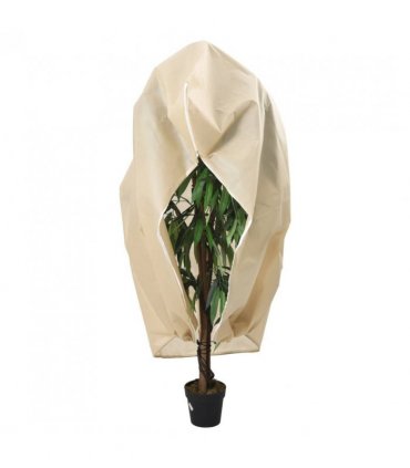 vidaXL Plant Fleece Covers with Zip 2 pcs 70 g/m² 3.14x2.5 m — Colour: beige, Size: 3.14 x 2.5 m