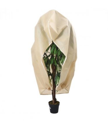vidaXL Plant Fleece Cover with Zip 70 g/m² 3.93x3 m — Colour: beige, Size: 3.93 x 3 m