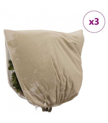vidaXL Frost Protection Plant Fleece Covers 3 pcs Beige 3 x 3.93 m — Size: 3.93 x 3 m