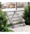 vidaXL Grate Step | Silver | Galvanised steel | 70 cm x 24 cm | Non-slip — Size: 70 x 24 x 7 cm, Model: press locked