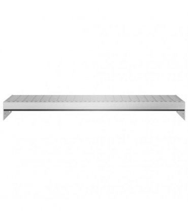 vidaXL Grate Step | Silver | Galvanised steel | 70 cm x 24 cm | Non-slip — Size: 70 x 24 x 7 cm, Model: press locked