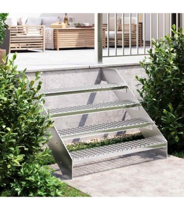 vidaXL Grate Step 100x24x7 cm Galvanised Steel — Size: 100 x 24 x 7 cm, Model: forge welded