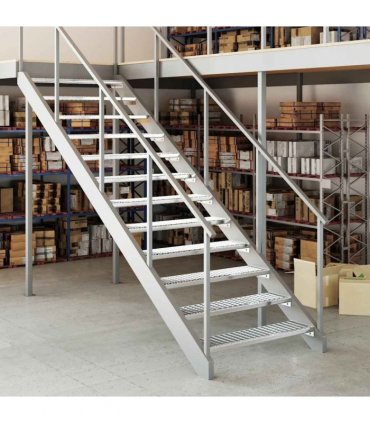 vidaXL Grate Step 100x24x7 cm Galvanised Steel — Size: 100 x 24 x 7 cm, Model: press locked