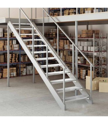 vidaXL Grate Step 80x24x7 cm Galvanised Steel — Size: 80 x 24 x 7 cm, Model: press locked