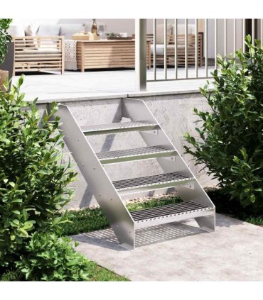 vidaXL Grate Step 60x24x7 cm Galvanised Steel — Size: 60 x 24 x 7 cm, Model: press locked