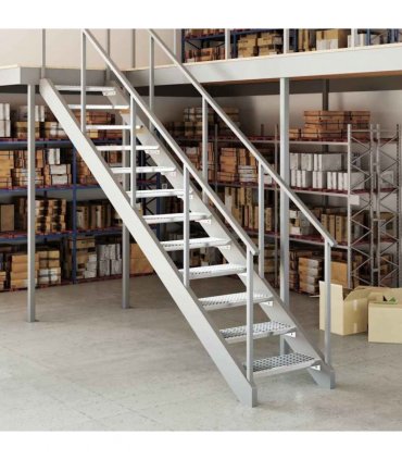 vidaXL Grate Step 60x24x7 cm Galvanised Steel — Size: 60 x 24 x 7 cm, Model: press locked