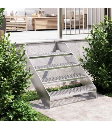 vidaXL Grate Step 80x24x7 cm Galvanised Steel — Size: 80 x 24 x 7 cm, Model: forge welded