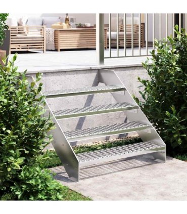 vidaXL Grate Step 90x24x7 cm Galvanised Steel — Size: 90 x 24 x 7 cm, Model: forge welded