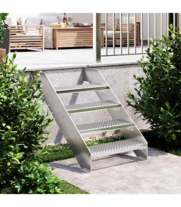 vidaXL Grate Step 60x24x7 cm Galvanised Steel — Size: 60 x 24 x 7 cm, Model: forge welded