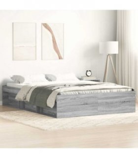 vidaXL Bed Frame without Mattress Grey Sonoma 120x200 cm — Size: 120 x 200 cm