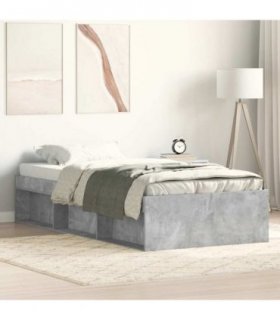 vidaXL Bed Frame without Mattress Concrete Grey 90x190 cm Single — Size: 90 x 190 cm