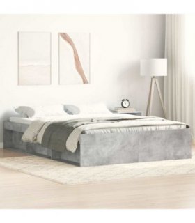 vidaXL Bed Frame without Mattress Concrete Grey 160x200 cm — Size: 160 x 200 cm
