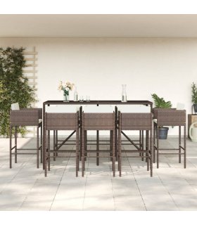 vidaXL Garden Bar Set | Brown, Black, Cream White