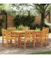 vidaXL Outdoor Bench 6 pcs Natural 56 x 55.5 x 90 cm Solid Acacia Wood — Model: Cross slatted