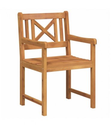 vidaXL Outdoor Bench 6 pcs Natural 56 x 55.5 x 90 cm Solid Acacia Wood — Model: Cross slatted