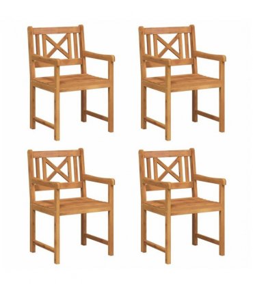vidaXL Outdoor Bench 4 pcs Natural 56 x 55.5 x 90 cm Solid Acacia Wood — Model: Cross slatted