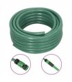 vidaXL Garden Hose with Fitting Set Green 0.5" 20 m PVC — Size: 20 m (0.5"), Model: with accessories