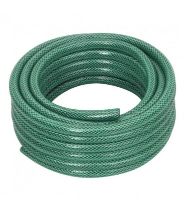 vidaXL Garden Hose with Fitting Set Green 0.5" 20 m PVC — Size: 20 m (0.5"), Model: with accessories
