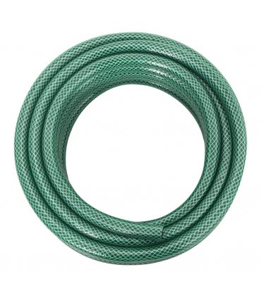 vidaXL Garden Hose with Fitting Set Green 0.5" 20 m PVC — Size: 20 m (0.5"), Model: with accessories