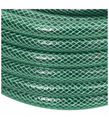 vidaXL Garden Hose with Fitting Set Green 0.5" 20 m PVC — Size: 20 m (0.5"), Model: with accessories