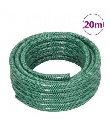 vidaXL Garden Hose Green 0.5" 20 m PVC — Size: 20 m (0.5"), Model: without accessories